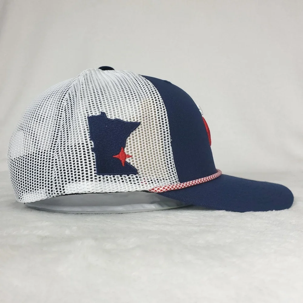 Minnesota Twins Mitchell‎ & Ness MLB Trucker Hat Cap 3D Logo Roped Bill Navy NWT